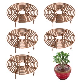Nufiwra 5 Pcs Plant Pot Grid, 7.48" Cuttable Plant Pot Soil Covers Protectors with 40 Stakes, Keep Cats Out of Indoor Potted Plants (5Pcs 7.48")