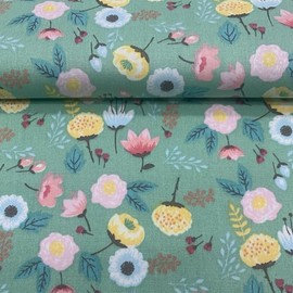 EDGEAM Cotton Fabric Sold by the Metre 160 cm Wide - Fabrics for Sewing (50 cm, 100 cm, 200 cm) - Craft Sewing Fabric - Decorative Fabric - Sewing Material (Green 02#, 100 x 160 cm)