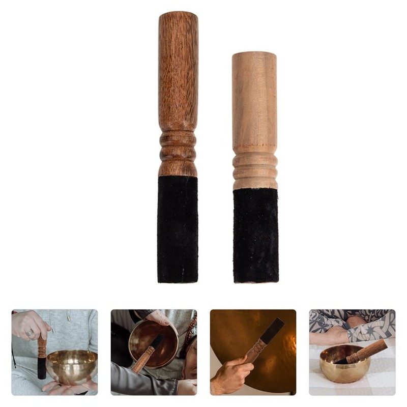COHEALI 2 Uds Cuenco de Canto Tibetano Mazo de Madera