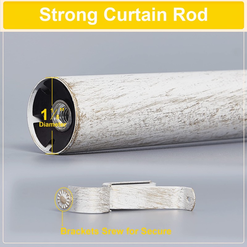 NICETOWN Decorative Single Window Drape Curtain Rod, Retro Style Standard