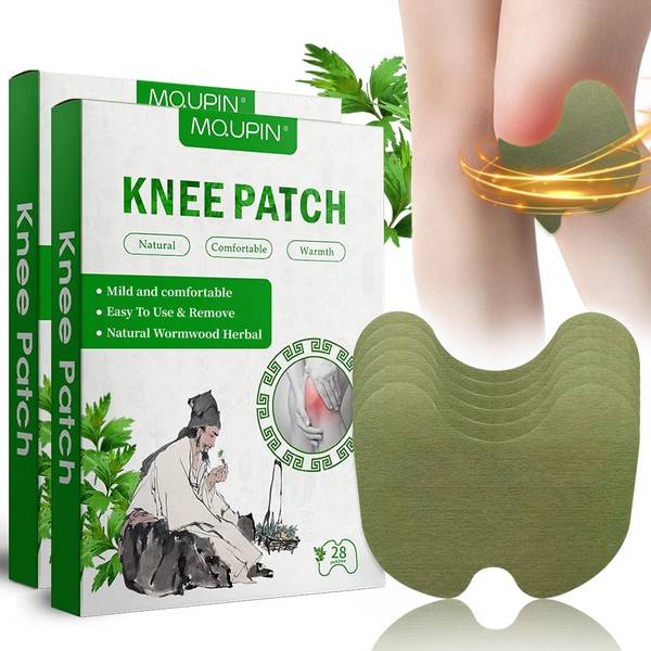 MQUPIN Knee Pain Relief Patch,56 Pcs Pain Relief Patches,Wormwood Pain Relief Patches for Knee, Back, Neck, Shoulder Inflammation and Muscle Soreness