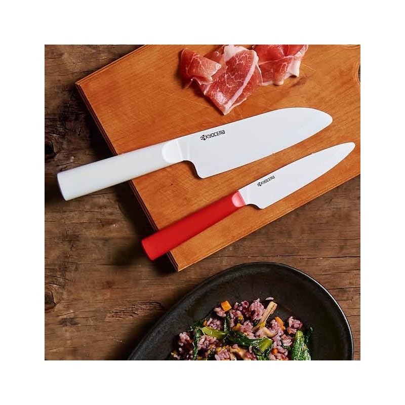 KYOCERA INNOVATIONwhite 5.5" Ceramic Santoku Knife - White Z212 Blade