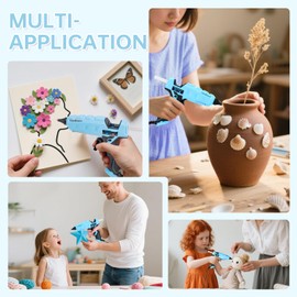 ThinkLearn 60/100W Dual Power Hot Glue Gun Kit with 15 Glue Sticks (7/16"), Heavy Duty Large Glue Gun for Crafts, DIY, Home Repairs - Blue