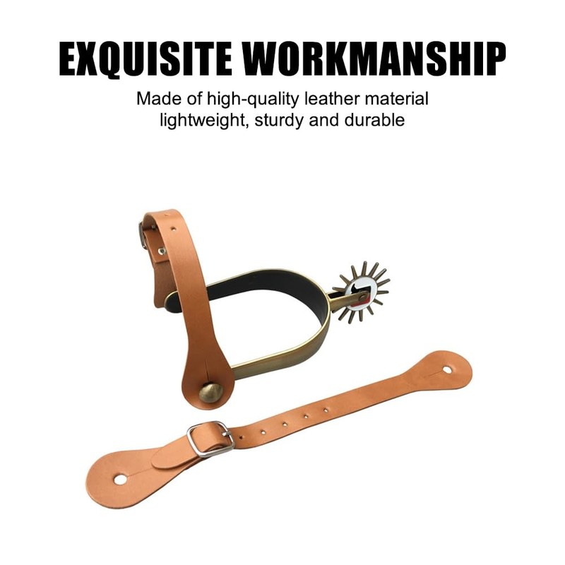 MiOYOOW Pack of 2 Leather Spur Straps, Adjustable Retro Western