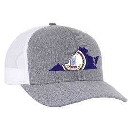 Heritage Pride Embroidered State Flag Mesh Back Trucker Hat-Virginia