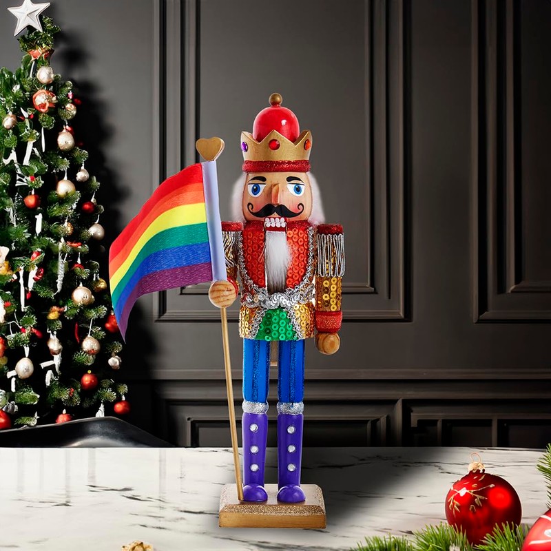 Kurt S. Adler 12-Inch Wooden Gay Pride Nutcracker