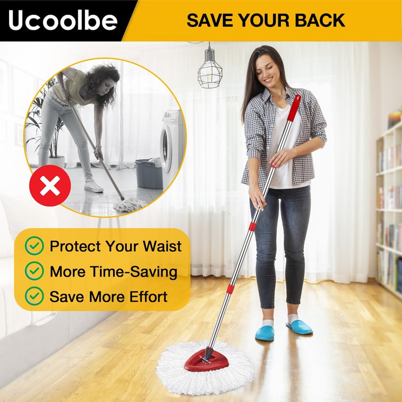 Spin Mop Replacement Handle for O-Cedar, 4-Section 30" to 58"