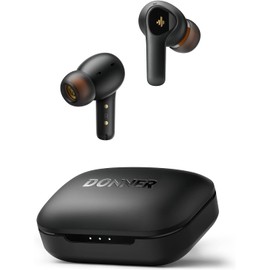  Donner Dobuds ONE Wireless Earphones, Noise Cancelling, Bluetooth 5.2 Compatible, Instant Connection, External Sound Capture, Touch Control, 4 Mic Clear Calls, 0.5 inch (12 mm)