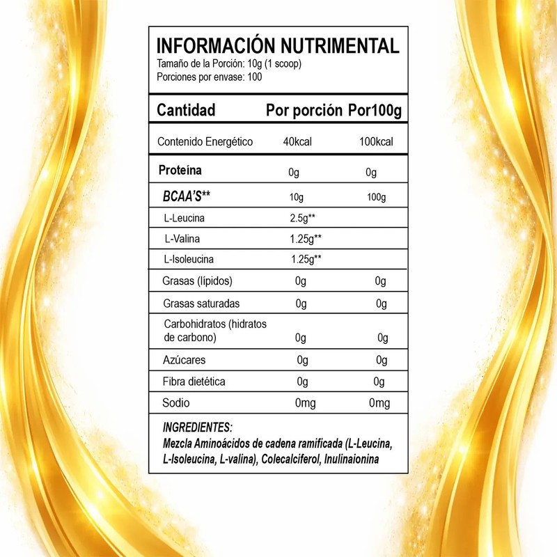 Aminoacidos Bcaas Nutri Gold 1kg Sabores