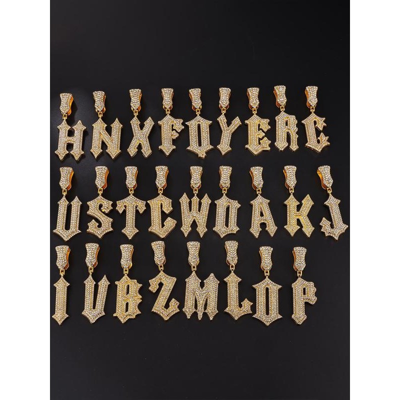 Men's Street Trend Rhinestone Chunky Chain Pendant Necklace, Stylish Exquisite