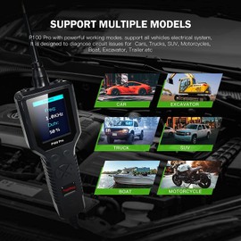 TopDiag P100 Pro Power Circuit Tester Kit, 9v-30v Automotive Circuit Tester 12V 24V AC DC Digital Voltage Tester, Multimeter Short Finder with Oscilloscope Component for Cars Truck