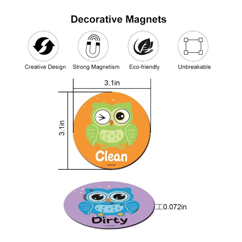 Dishwasher Magnet Clean Dirty Sign Double Sided Flip Non-Scratch Magnetic