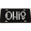 Diamond Etched State of Ohio OH Car Tag Black Metal