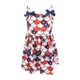 Unique Baby Vestido de tirantes escalados para niñas, Star Spangled Mermaid, 10 Años