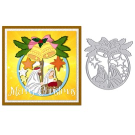 LANGFON Christmas Jesus Cutting Die Xmas Nativity Christian Die Cuts for Card Making Holiday Christmas Bell Die Cut for Decoupage DIY Scrapbooking Album Card Craft Christmas Decor Embossing Stencil
