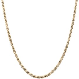 Savlano 18K Gold Plated 925 Sterling Silver 2mm Solid Italian Rope Diamond Cut Twist Link Chain Necklace With Gift Box For Men & Women - Made in Italy (22, 2mm)