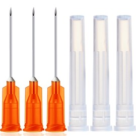 100Pcs 25Ga 1Inch Sterile Disposable Injection Needl with Cap for Animal, Pet, Poultry and Industrial Dispensing Needl Accessories