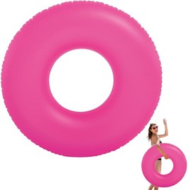 MORAINJAY Swimming Rings for Adults,Pink Transparent Inflatable Pool Floats for Age 12+,91cm/36″ Pool Float Swim Tubes Giant,Summer Swimming Pool Water Beach Toys,Pool Party Decorations,Summer Gift