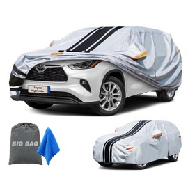 [2025 Upgrade] SUV Car Cover Custom Fit for Toyota Highlander (2001-2025), Waterproof All Weather for Automobiles Full Exterior Cover Rain Sun Snow UV Protector.