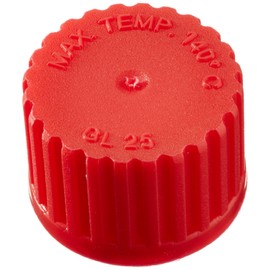 neoLab E-1679 Screw Caps GL 25 Polypropylene Closed Red (Pack of 10)