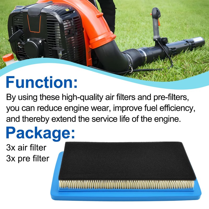 3 Pack Air Filter With Pre Filter Fits for Echo