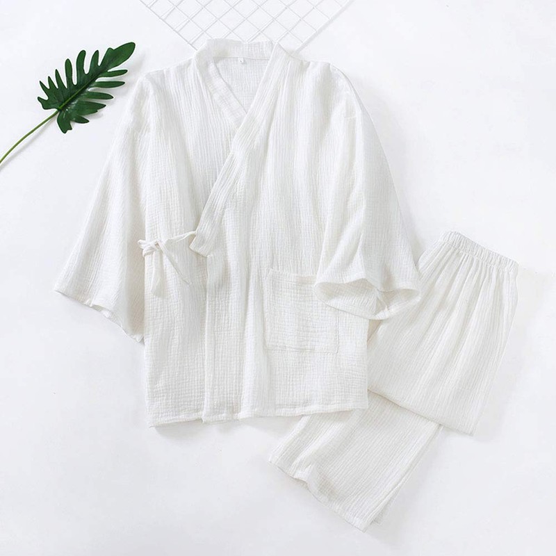OWLONLINE Men's Japanese Kimono Loose Casual Home Pajamas Nightwear Size