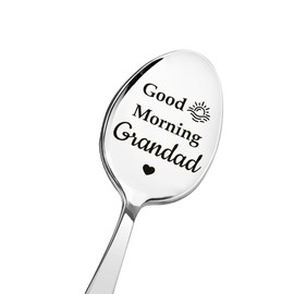 Grandpa Grandad Birthday Christmas Gifts for Grandad Papa Coffee Tea Spoon Gifts for Grandpa Grandfather Retirement Gifts for Grandad Grandpa Gifts from Grandchildren Good Morning Grandad Spoon