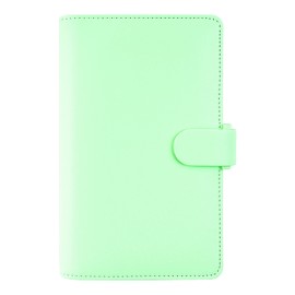 Filofax Saffiano Organizer, Personal Compact Size, Neo Mint - Cross-Grain, Leather-Look, Six Rings, Week-to-View Calendar Diary, Multilingual, 2022 (C028810-22)