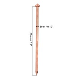 PATIKIL 200pcs CD Weld Pins, 80mm Insulation Weld Pins Stud Welder Pins Insulation Copper Nails Welding Nails for Repair Boat Self Locking Washer