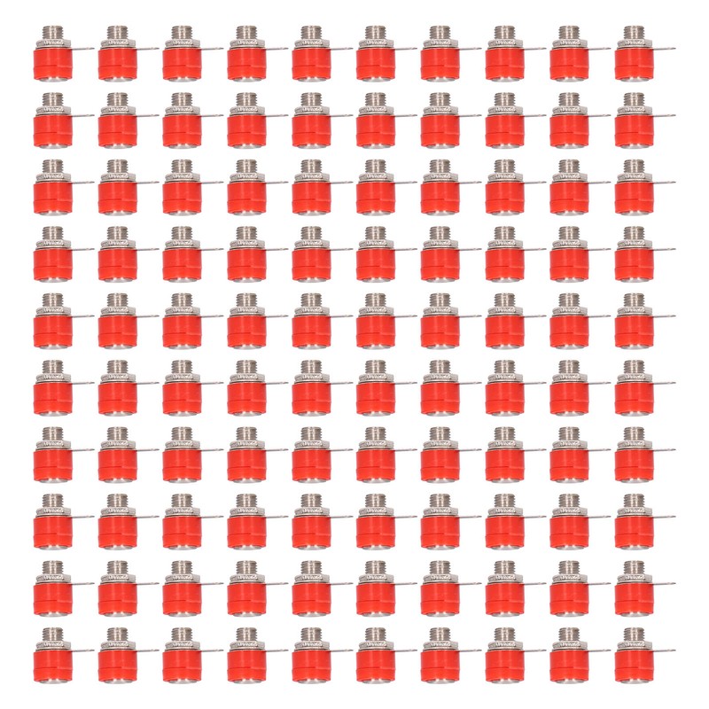 100Pcs 4mm Banana Plug Socket Binding Post Cross Connector Plug