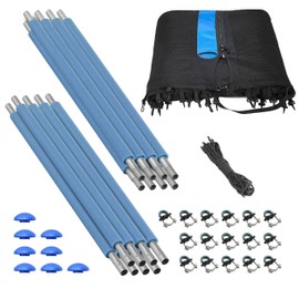 Trampoline Safety Enclosure Set of Net, 8 Poles & Hardware, Fits 13 FT. Round Frame - Installs Outside Frame