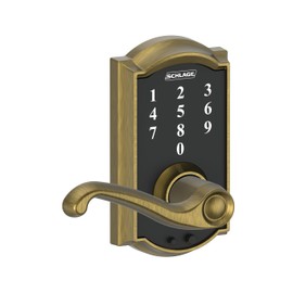 SCHLAGE Touch Camelot Lock with Flair Lever (Antique Brass) FE695 CAM 609 FLA