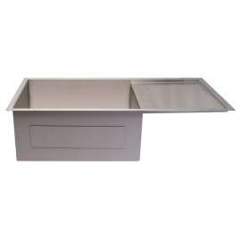 Alpha International 37" Zero-Radius Undermount Stainless Steel Single Bowl Kitchen Sink - 10" Deep