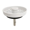 White Kitchen Sink Drain Basket Strainer Stopper Replacement for Polymer