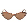 Frontal Rhinestone Triangular Cat Eye Sunglasses (Brown Demi)