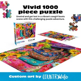 Buffalo Games - Cowgirl Colors - Lars Stewart - 1000 Piece Jigsaw Puzzle for Adults, Vibrant Floral Western Art, Challenging Puzzle for Game Nights, Finished Size 26.75 x 19.75, Made in the USA
