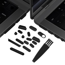 DAMMOMKO MacBook Pro M5 Accessories - 14PCS Dust Plugs for 2026-2021 MacBook Pro 14 & 16 inch M5 M4 M3 M2 M1 Pro/Max, Silicone Plug Cover Caps Accessory & 2PCS Webcam Cover Slide