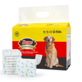 Dono Dog Nappies Male,Male Dog Wraps with Wetness Indicator,Disposable Dog Belly Bands for Puppies,Super Absorbent&Leak-proof,Puppy Nappies for Incontinence,Marking Issues,Traveling (M, 10 Count)