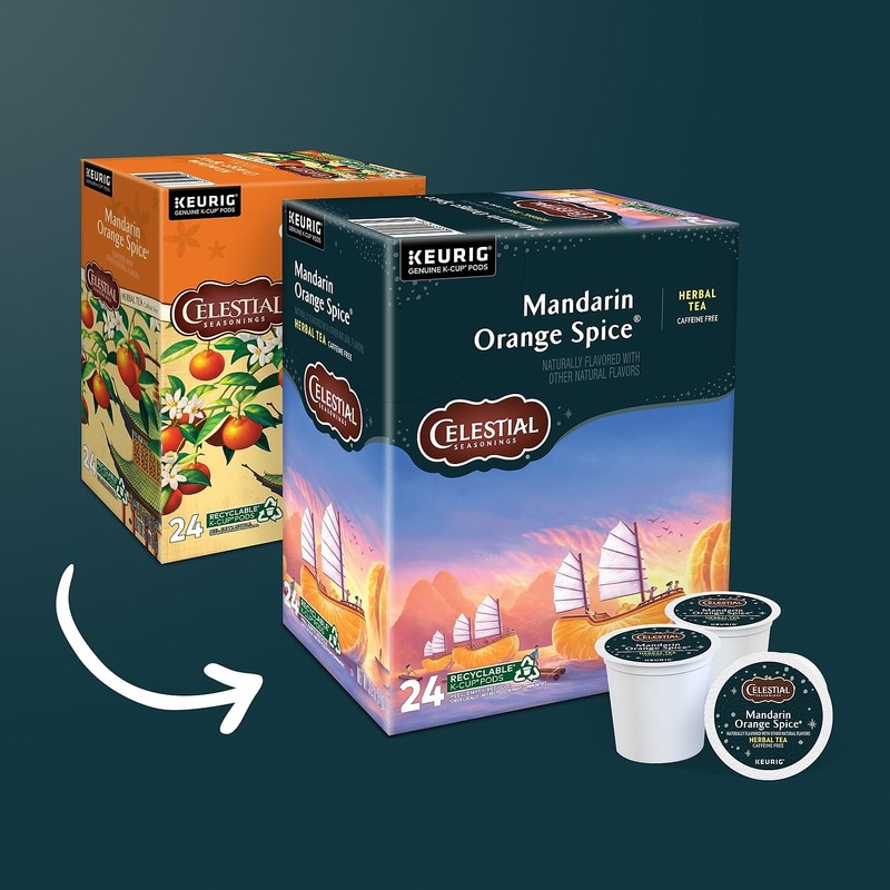 Celestial Seasonings Mandarin Orange Spice Herbal Tea, Keurig® K-Cup® Pods,