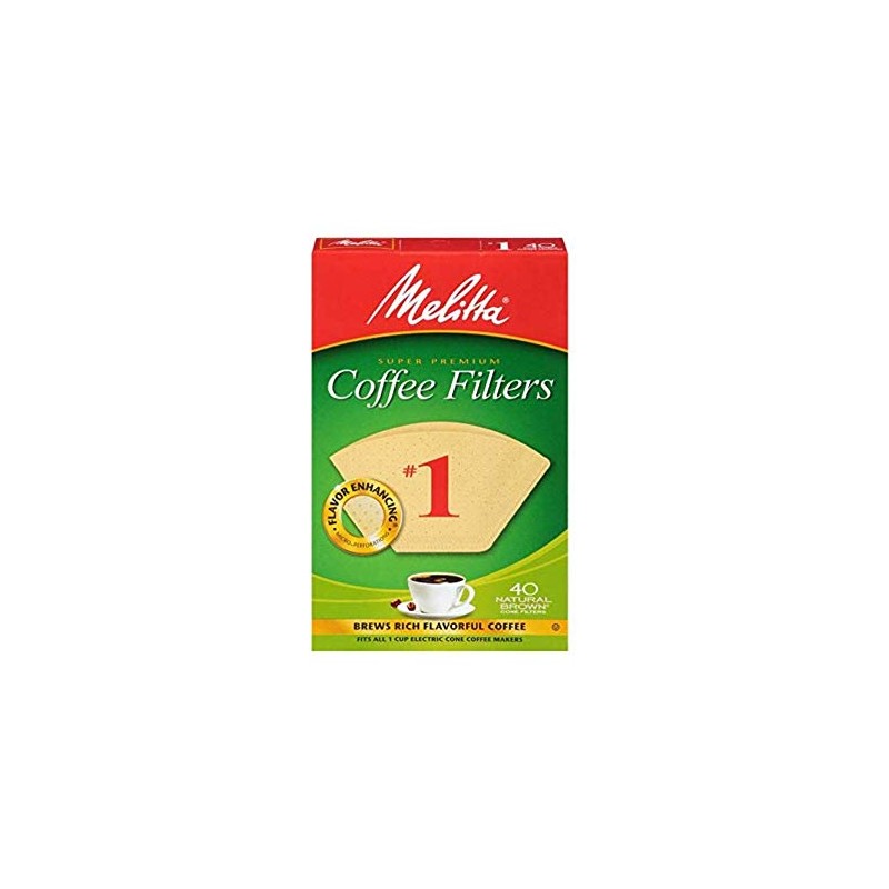 Melitta 620122 Size 1 Natural Brown Coffee Filters, 40 Count