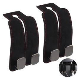 AYNKH Pack of 2 Car Seat Back Double Hooks, Car Headrest Hooks, Car Interior Accessories, Multifunctional Hook for Car Seat Back, Car Headrest Hook for Purses, Bags, Handbags