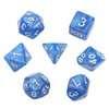 35Pcs Plastic Dice Kit Pearl Pattern White Numbers Polyhedral Dices