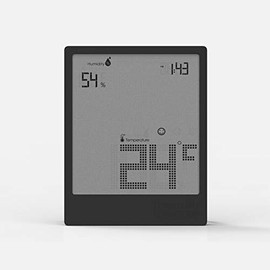 Jayron Indoor Temperature and Humidity Meter Thermo Hygrometer with 12/24H clock,℃/℉ Switchable for Home,Cliass,Office,Baby Nursery Room,Reptile eEnclosures Comfort(Black)