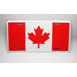 DIGIART INTERNATIONAL CANADA CANADIAN FLAG 3D EMBOSSED METAL CAR NOVELTY LICENSE PLATE AUTO TAG