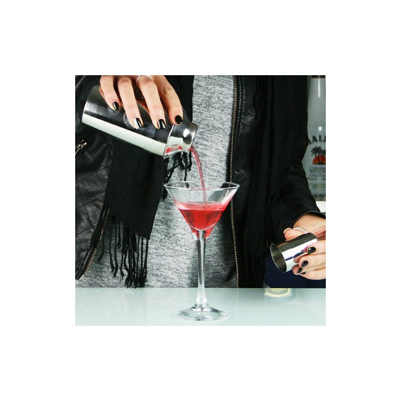 bar@drinkstuff Manhattan Mini Cocktail Shaker 10oz Cobbler Cocktail Shaker, Stainless