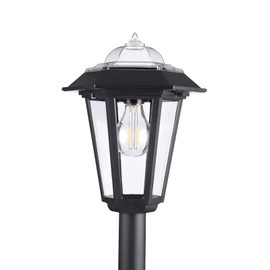 Kemeco Solar Lamp Post Light, ST6261SS4 Outdoor Waterproof 2 Modes Solar Powered Decorative Floor Lamp for Garden Patio Street Driveway Backyard Pathway