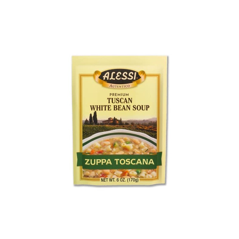 Alessi Autentico Premium Soups, Traditional Flavors, 6oz (Tuscan White Bean,