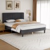 OLIXIS Bed Frame with Headboard Sturdy Slats Support Noise Free