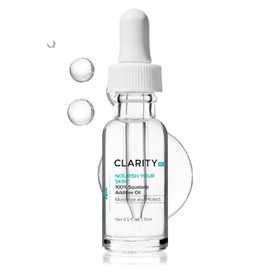 ClarityRx Nourish Your Skin 100% Squalane Moisturizing Oil, Natural Plant-Based Anti-Aging Face Oil with Antioxidants for Dry Skin (0.5 fl oz)