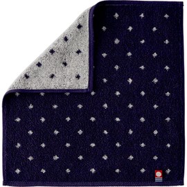 Iris Plaza (IRIS PLAZA) Imabari Hand Towel, Dot (Navy) with Good Absorbency and Texture